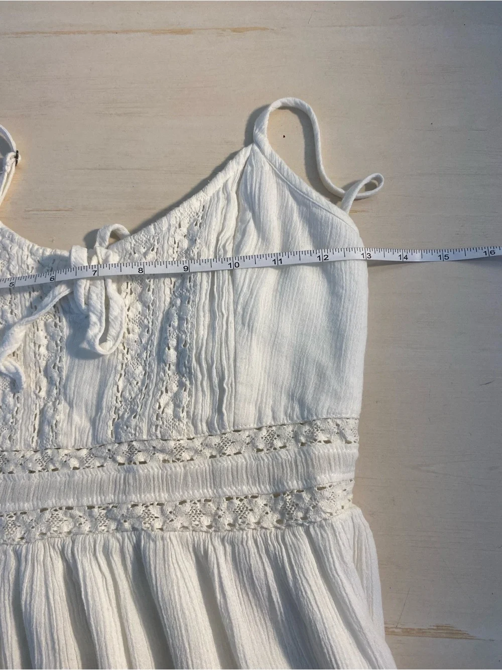 Abercrombie & Fitch Lace-Trim Smocked Tiered Maxi Dress
